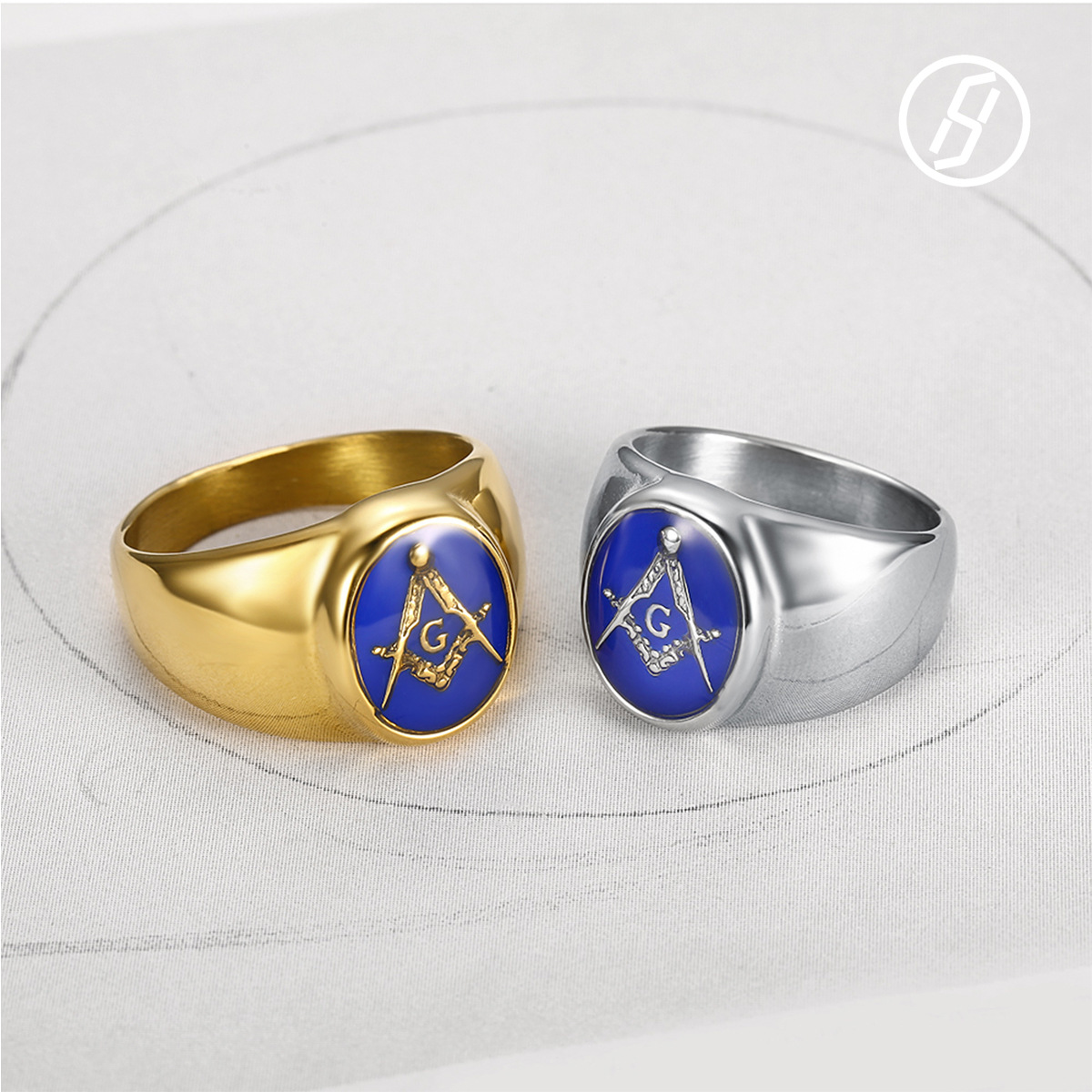 Hot Sale Punk HIPHOP Gold plated Diamond AG Freemasonry Pirate Marine Corps Eagle Ring Boutique Craft Designer Original Jewelry Wholesale - view 4