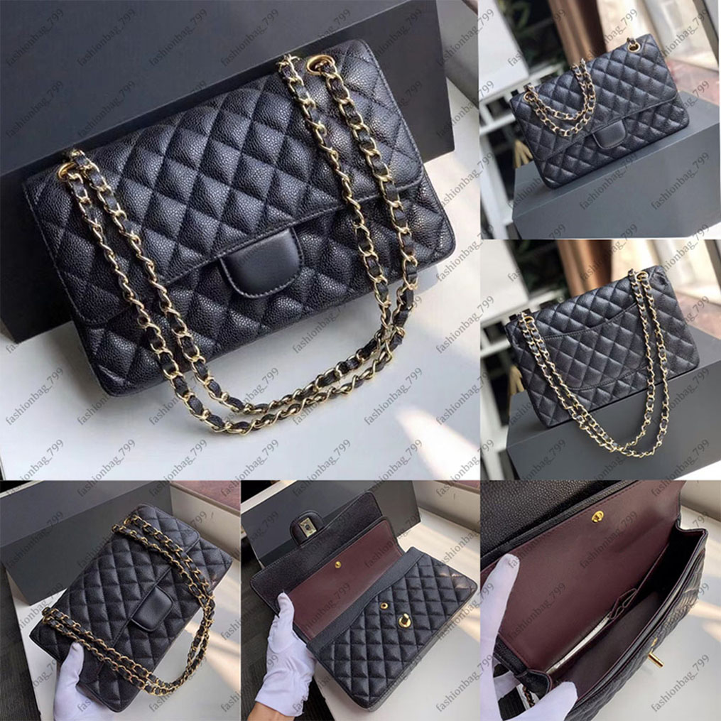 10A Designer Bag Mirror Quality Double flap Bag Luxury sholulder bag purse 25cm 30cm Genuine Leather Caviar Sheepskin Classic Black Wallet Quilted Handbag with Box