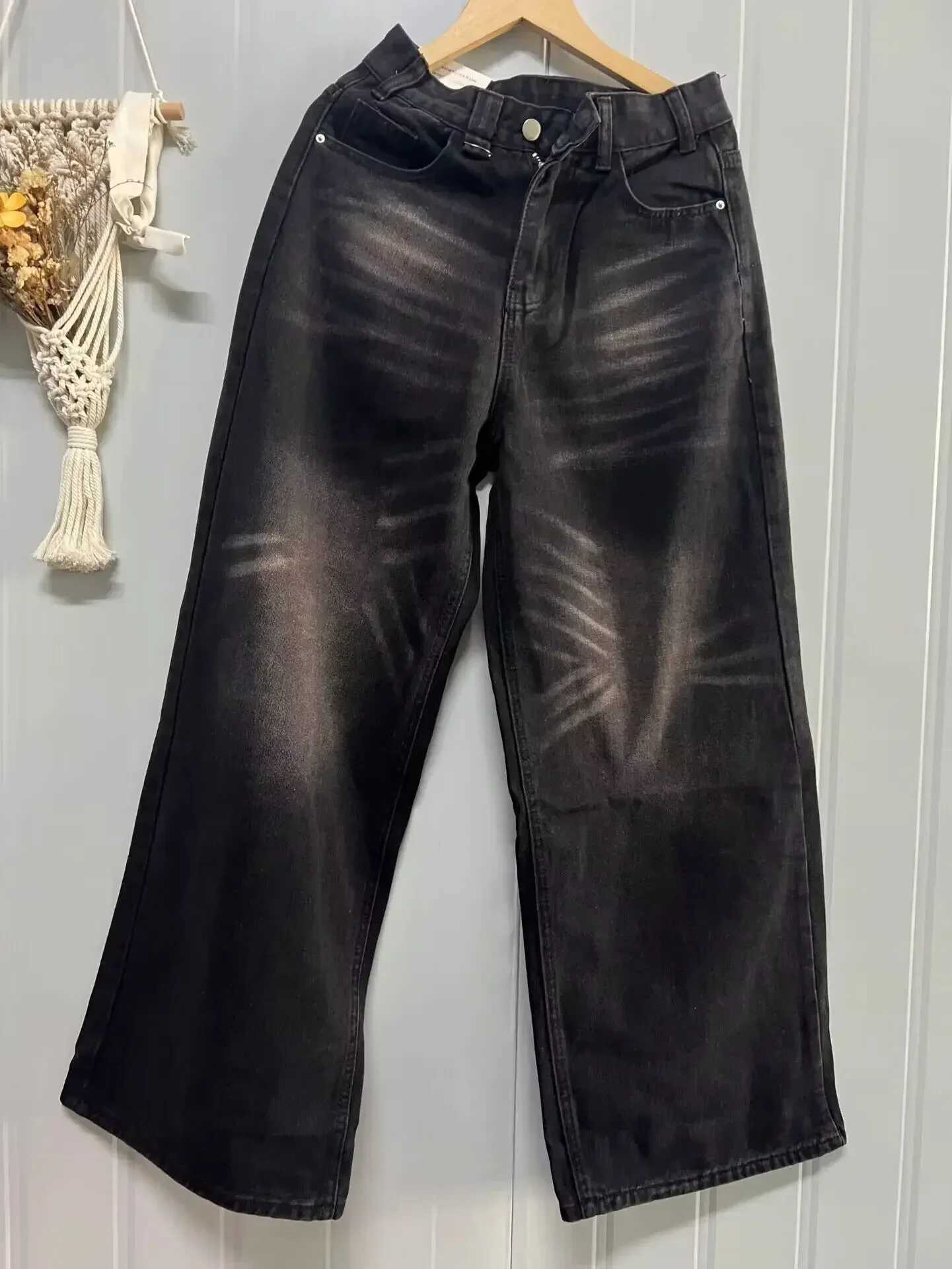 Pantalon Femme Autumn Winter Wide Leg Pants High Waisted Loose Jeans Woman Vintage Street Fashion Harajuku Y2K Pant Trousers Z250910