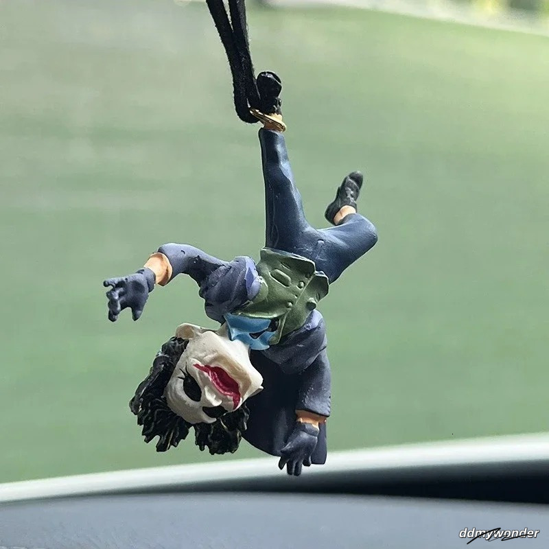 Car Pendant The Joker Hanging Acrobatic Clown Anime Figure Ornaments Auto Rearview Mirror Interior Decoration Accessories Gifts