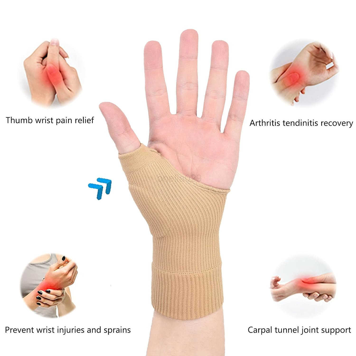 Wrist Support BracesBreathable Thumb Compression Sleeves with Soft Gel Pads for Arthritis Tendonitis Comfortable Finger Splint for Relieve Hand Thumb 