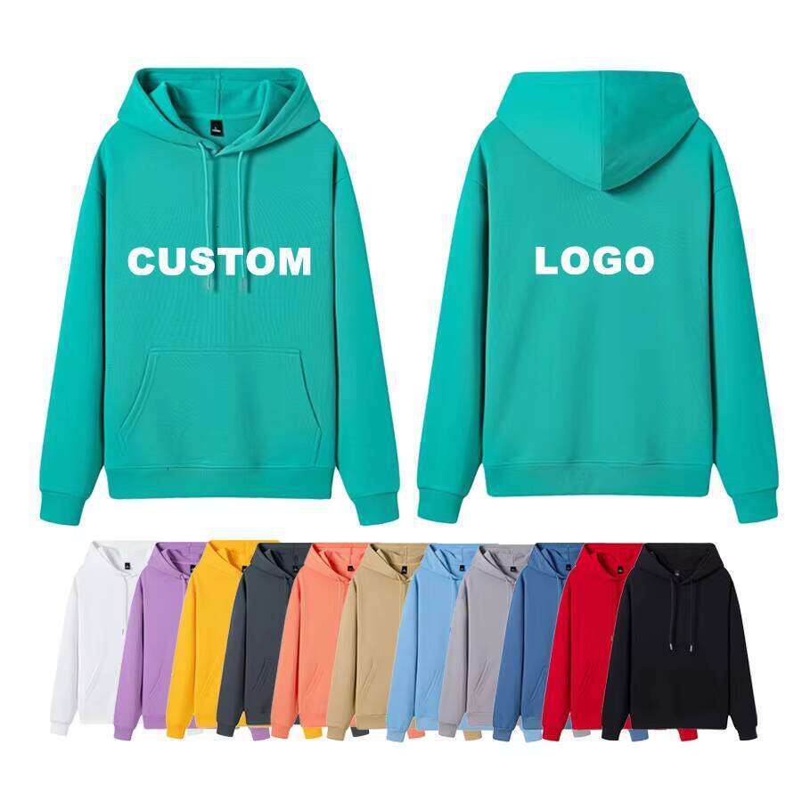 Pink Puff Print Heavyweight High-Quality Oversized Unisex Men's Cotton Pullover Streetwear Blank Hoodie