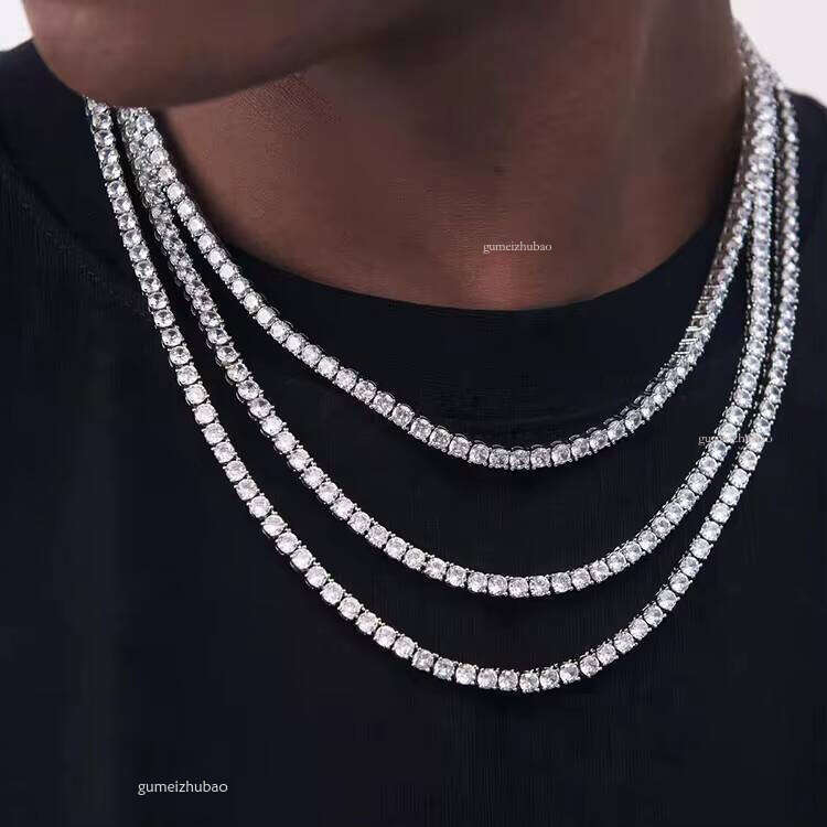 Fashion Pure Sier Ice Mesh Chain -- Hip-Hop Style Men's/Women's Moissanite Necklace Shining Gift