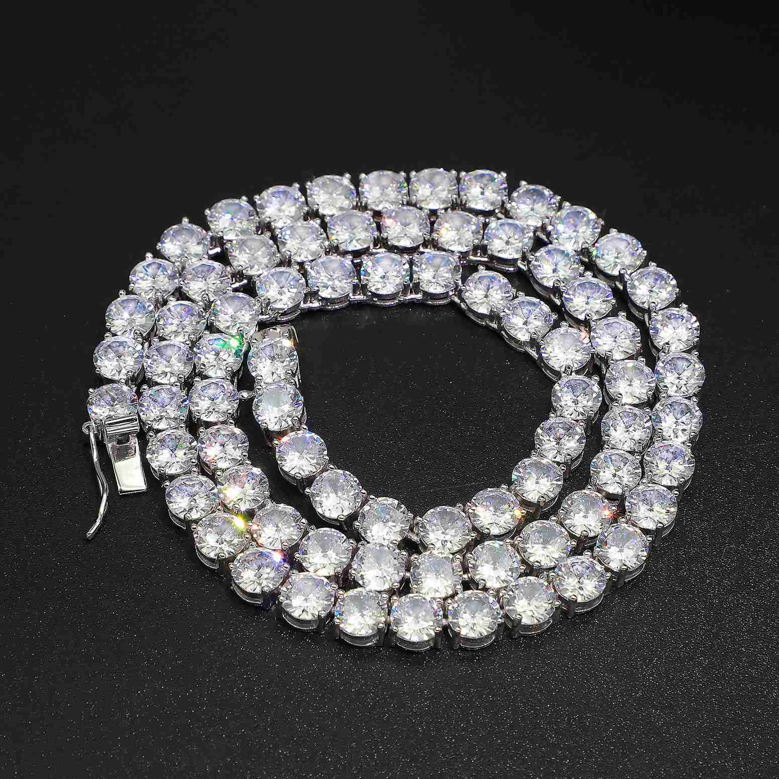 Wholesale VVS Moissanite Tennis Chain Iced Out Women Fine Jewelry Tennis Necklace