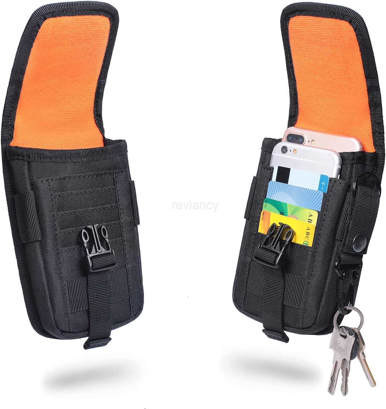 Tactical Molle Phone Pouch EDC Cellphone Holder Smartphone Case Organizer Bag with US Flag Patch Molle Key RingW250910