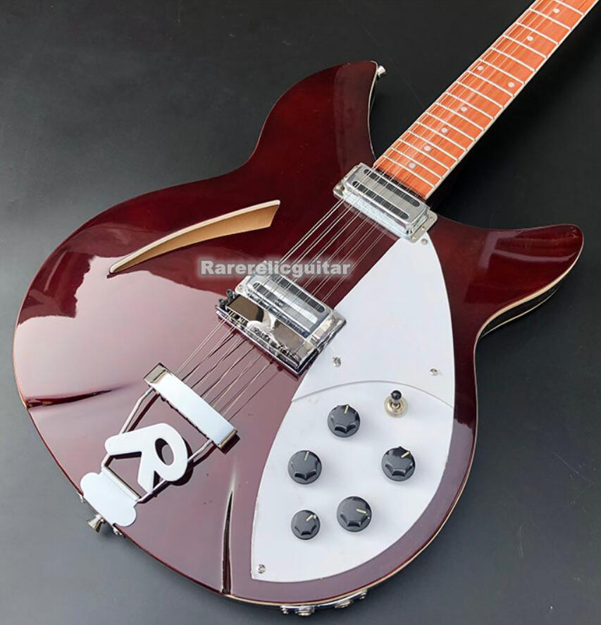 330 12 Strings Wine Red Semi Hollow Body Electric Guitar Gloss Varnish Fingerboard