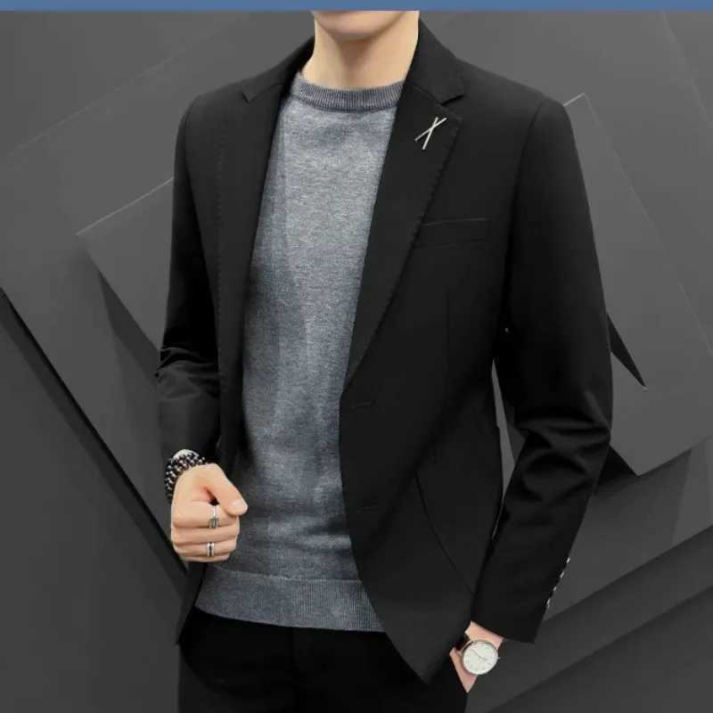 2 Piece Formal Outfit Set Male Big Size Grey Full Mens Dress Suits and Blazers Ceremony Fashion Casual Elegant Trends Costumes W250910