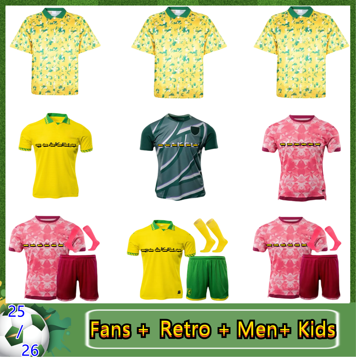 S-4XL 25 26 Norwich Soccer Jerseys CityS DALLINGA PUKKI CASSERES HUGILL RASHICA MCLEAN BUENDIA DOWELL SARGENT 2025 2026 football shirt Men Kid kit