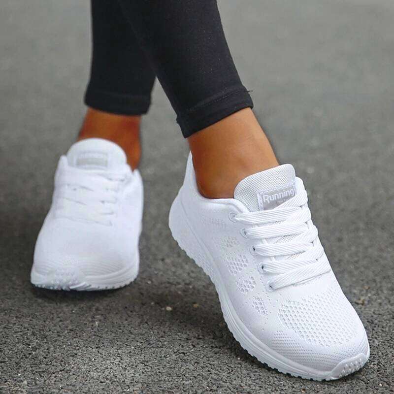 Women's Sneakers 2025 Breathable Trainers Comfortable Sneakers Women Mesh Fabric Lace Up Female Footwear Women Shoes Zapatillas