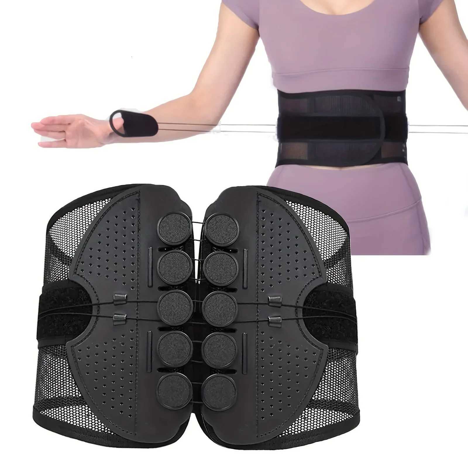 1pc Adjustable Sports Waist Support Belt with Breathable Mesh Double Drawstring for Outdoor Hiking Camping Fitness W250910