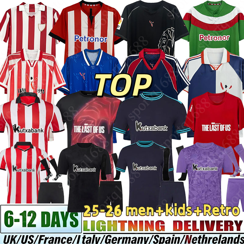 25 26 Athletic bilbao Soccer Jerseys WILLIAMS O.SANCET retro 1995 97 98 Centenary Athletic TOP Football Shirts 25 26 Men Kids Kits MUNIAIN GARCIA VILLALIBRE BERENGUER