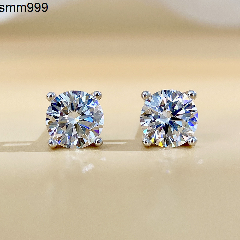 053ct D Color Moissanite Earrings Fashion Round Women Moissanite Stud Earring Moissanite Stud Earrings for Women