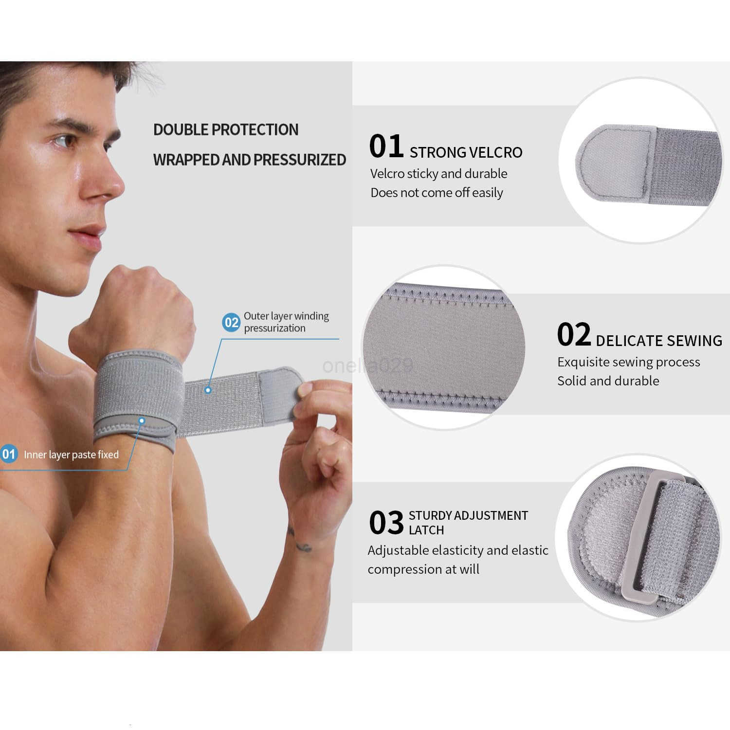 2 Pack Wrist Wraps for Sports Protection and Pain Relief Adjustable Wrist Support Strap for Tendonitis Working Out WeightliftingStrength TrainingKettl