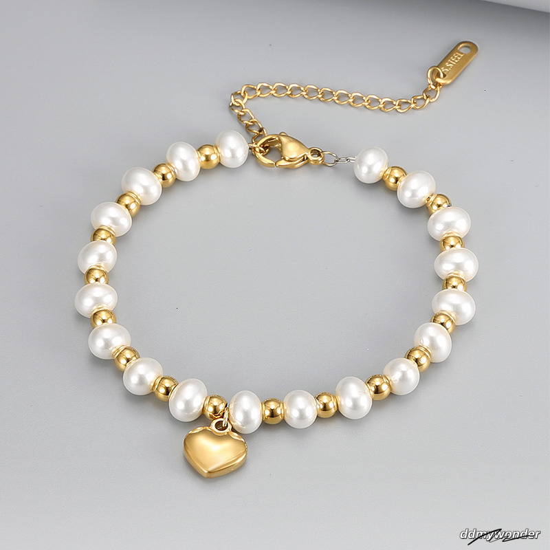 Korean Creative Fashion Sweet Minority Design Personalized Love Pearl Bracelet Casual Women Steel Jewelry 250710