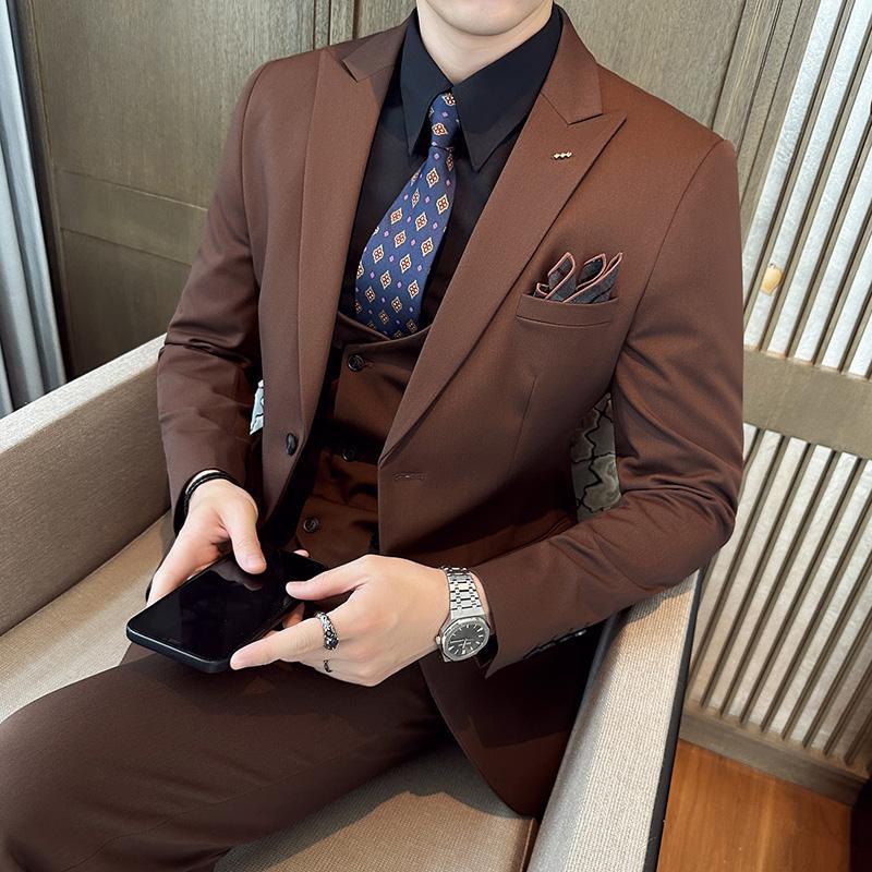 H863Men's spring and autumn youth double-breasted suit jacket