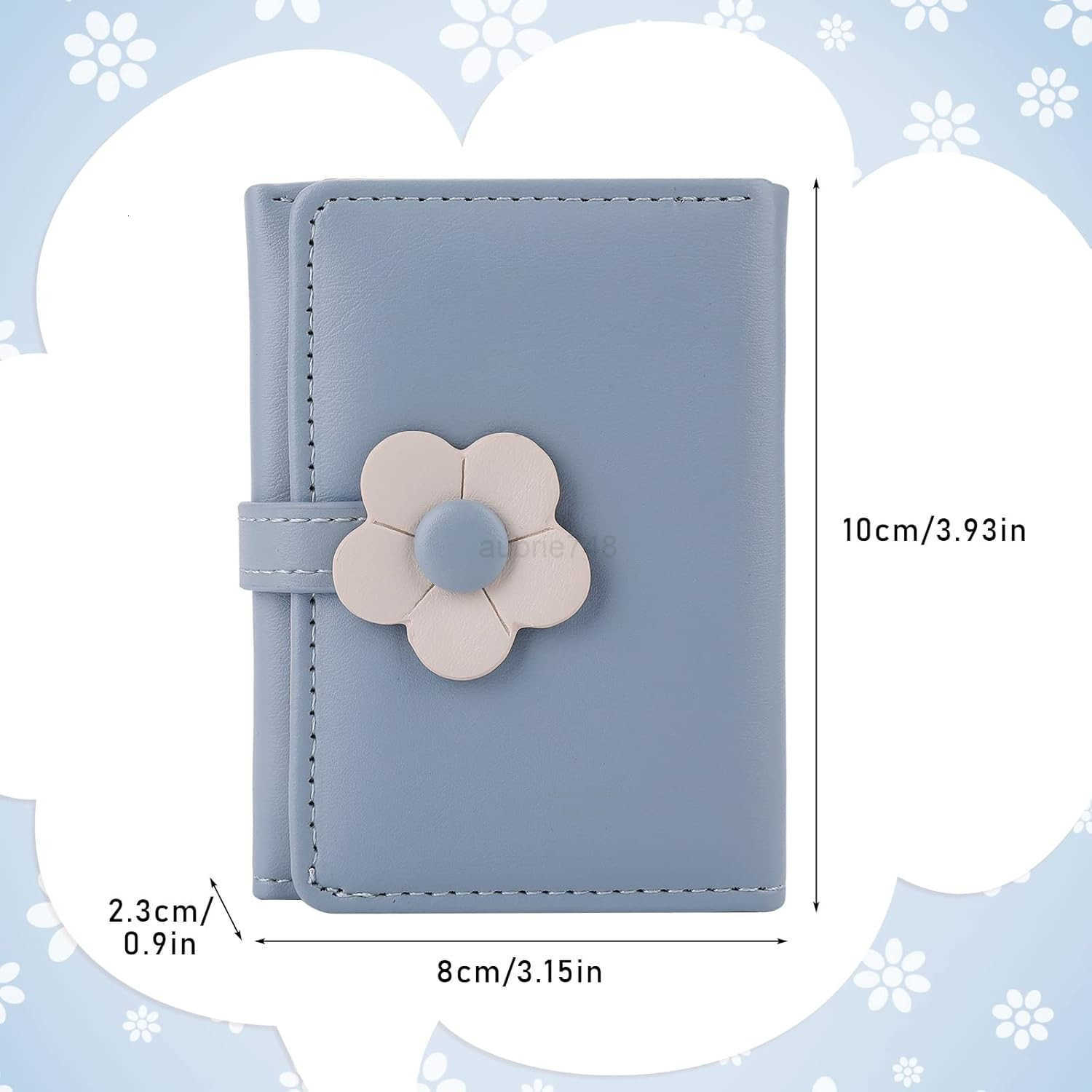 Cute Wallet for Teen Girl PU Leather Trifold Small Wallet Cash Pocket flowers Print Card Holder Coin Purse with ID Window for Girls WomenZ250910