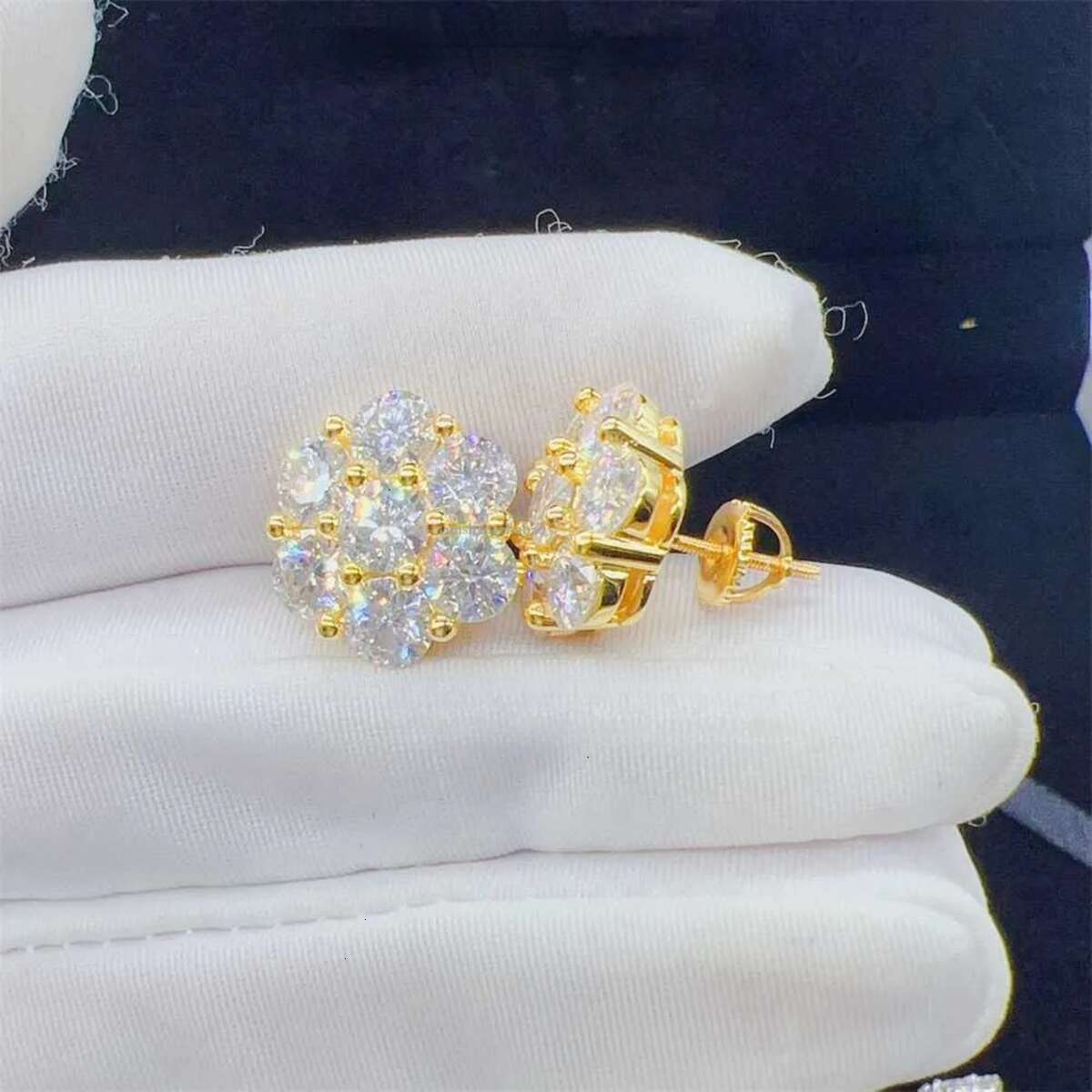 Zuanfa Top Selg Pass Dia Tester Fine Jewelry Sier 8mm 12mm wer Vvs Moissanite Stud Earrings