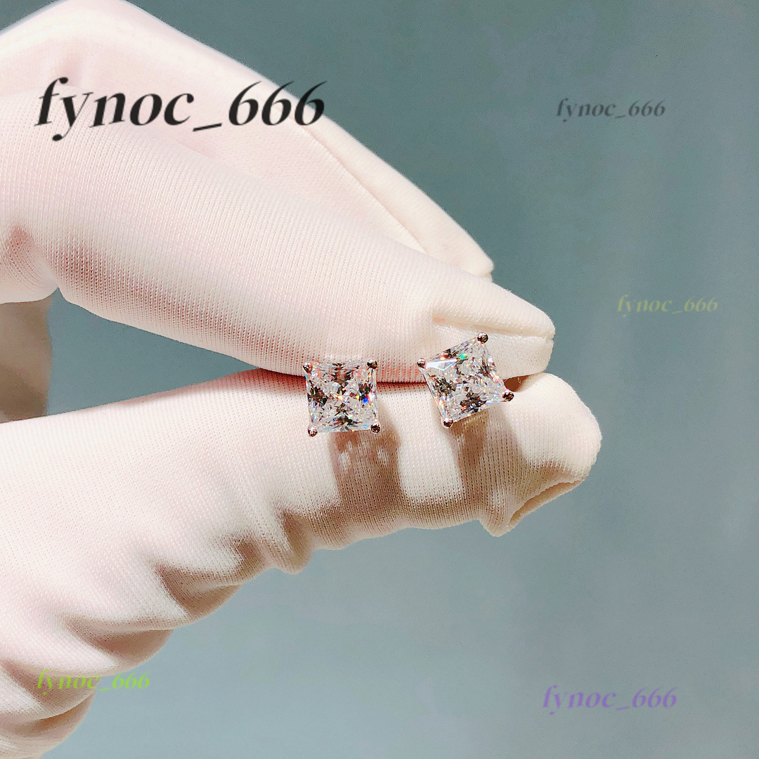 GRA Certified 1.2ct Square Princess Cut Moissanite Diamond Stud Earring for Women 925 Sterling Silver Luxury Quality Hot Jewelry
