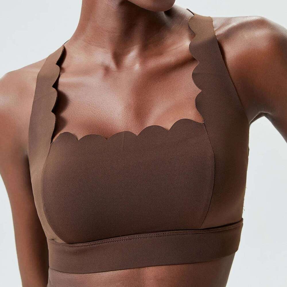 Buttery Soft Fiess Yoga Bra Women Square Neckline Gym Crop Top Sexy Back Sports Underwear Female Workout Running Clothes