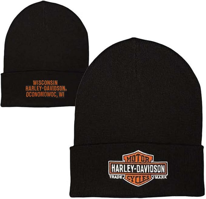 Harley Davidson Beanie Cap Mens Womens Hats Embroidered Bar Shield Knit Hat Caps Keep Warm Winter Pullover Knitted Hat
