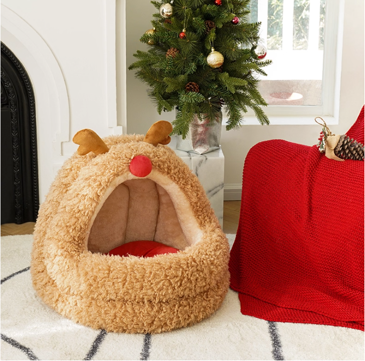 Chic Large-Sized Enclosure Bedding For Cats And Dogs - Durable Elm Fabric