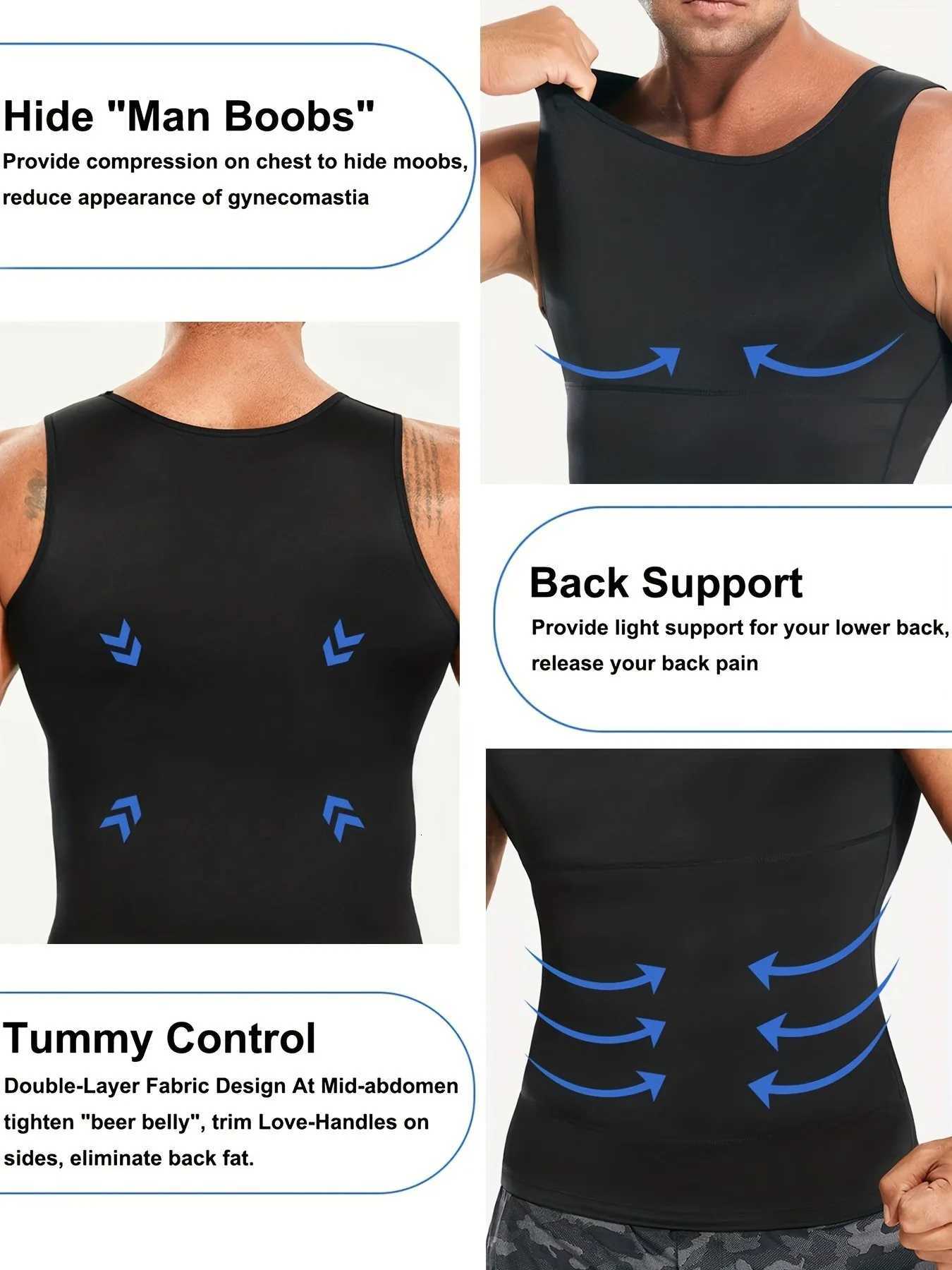Mens Compression Tummy Control Body Shaper Tank Top Vest Undershirt Tops All Season Shaping Sweatshirt W250910