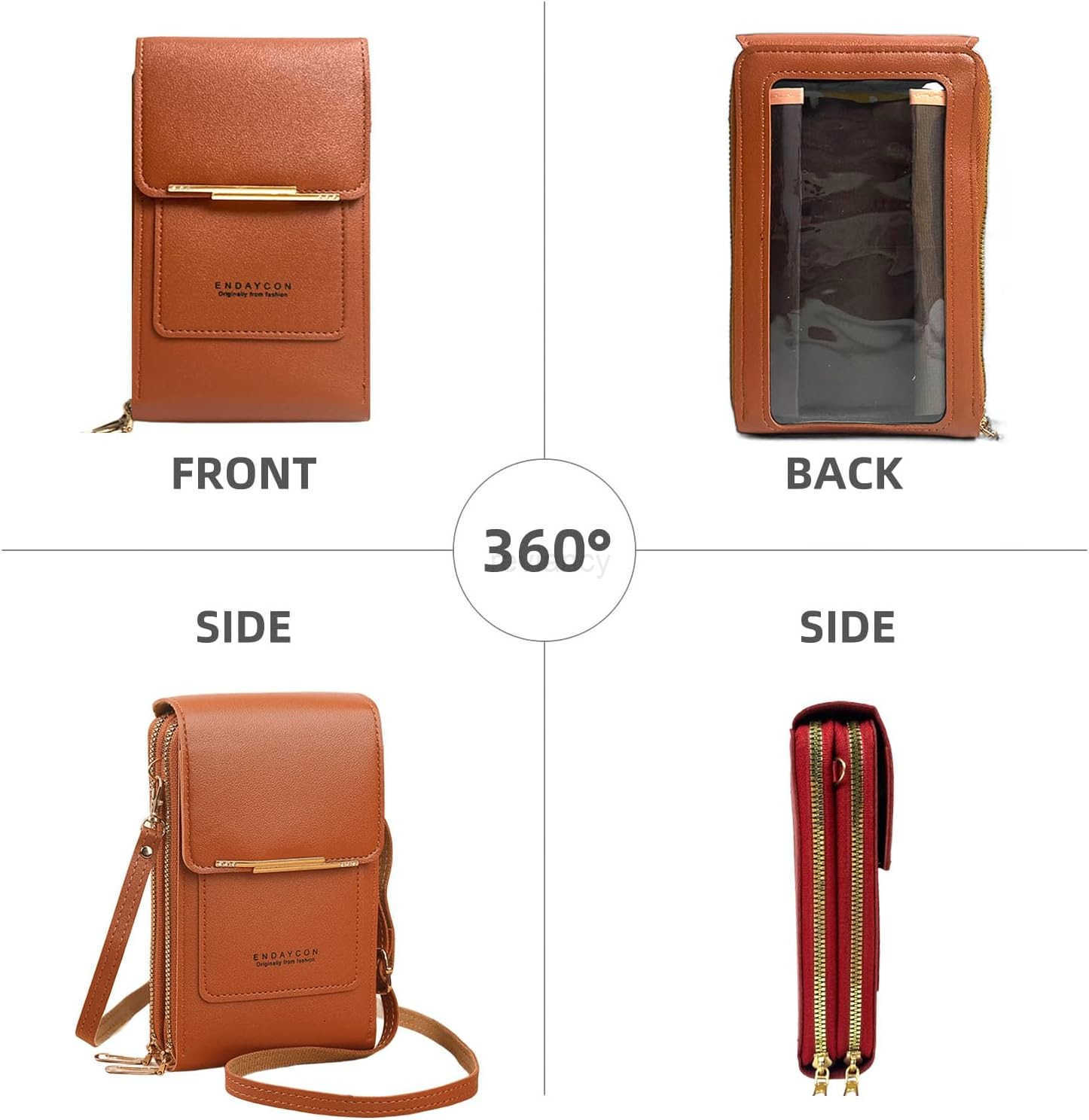 Small Crossbody Cell Phone Bag for Women Mini Shoulder Purse with SlotsW250909