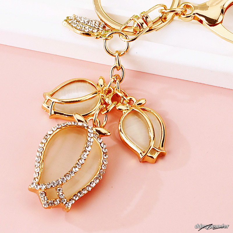 Elegant Floral Design Women's Metal Key Ring With Wholesale Options
