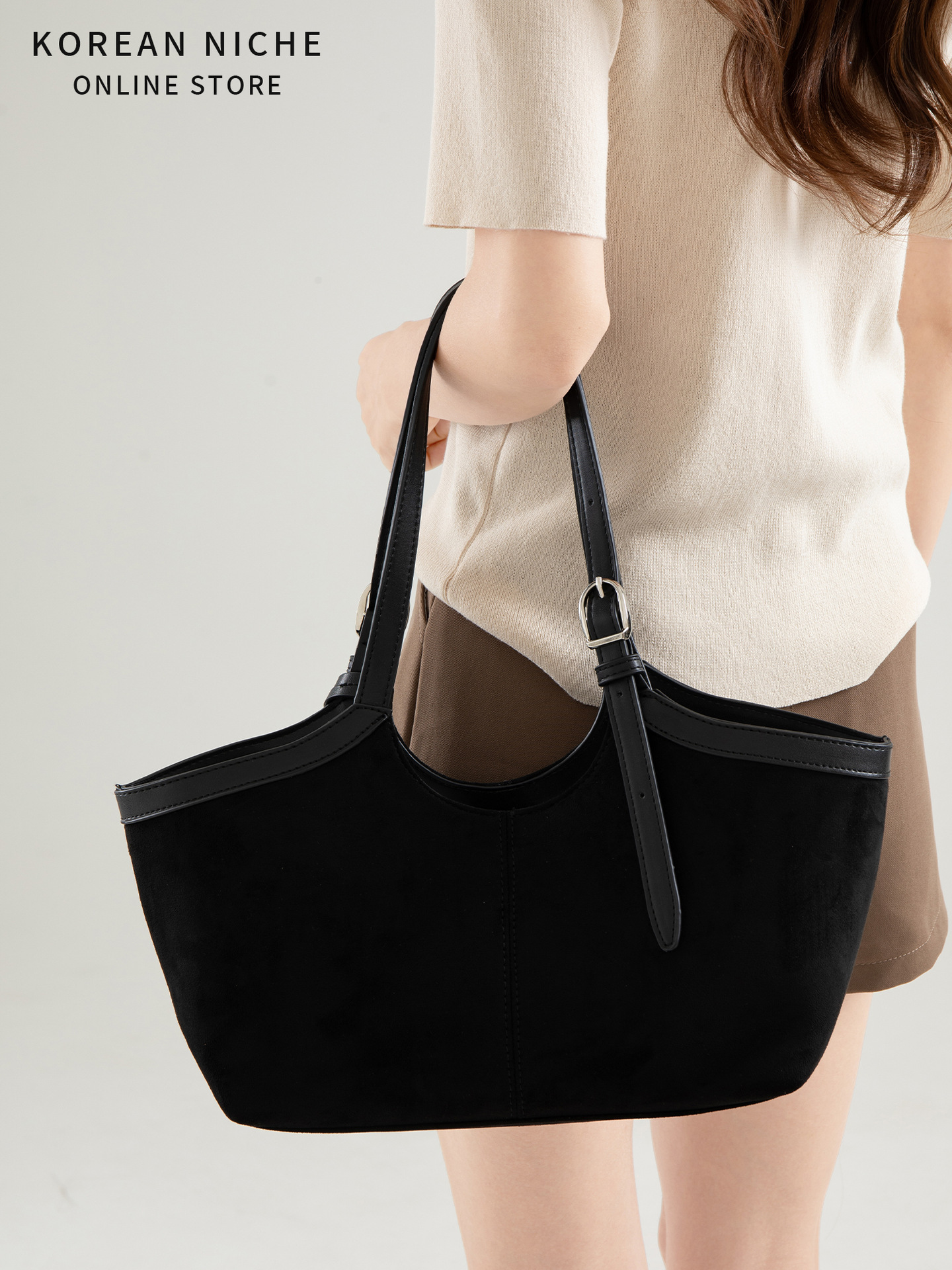 2025 Autumn/Winter New Suede Tote Bag for Women Large Capacity Korean Style Niche High-end Versatile Single Shoulder Bag Retro
