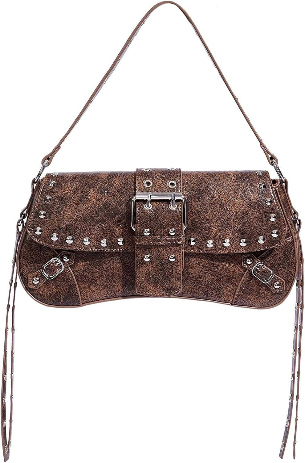 Womens Shoulder Bag Y2K Handbag Goth Trendy Cute Studded Punk Rivet Purse M250910