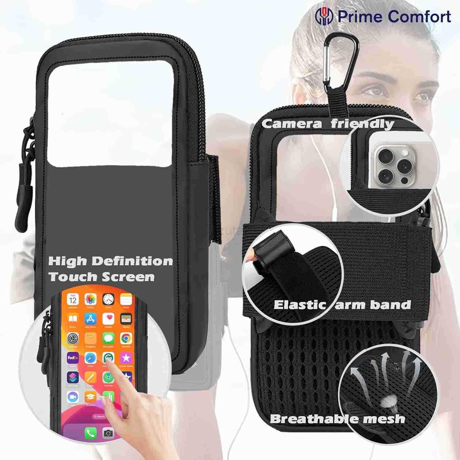 Phone Holder for Running Walking and Workout Adjustable Arm Band Armband for iPhone and Cell Phones Clear Crossbody Phone Pouch Purse with Strap for W