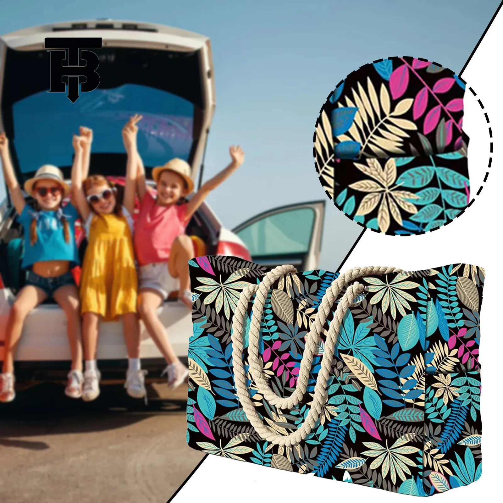 TB BHULAMTE2025 Women's Beach Bag Large Bag waterproof printed handbag casual shoulder sandproof swimming bag Travel luxury designer bag and mult