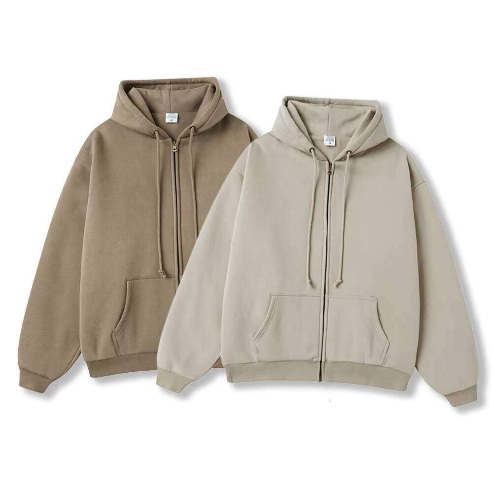 Men's High-Quality Cotton Heavy French Terry Zipper Drop Shoulder Oversized Hoodie