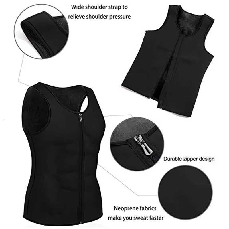 Men Slimming Vest Sauna Sweat Body Shaper Workout Weight Loss Tank Tops Abdomen Control Waist Fat Burning Shapewear W250910