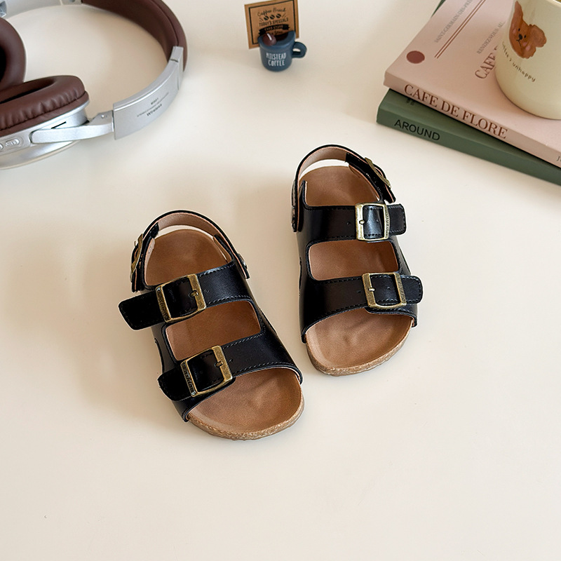 Kids sandal new style spring and summer Hot Sale Boys Girls Comfortable cool sandals Breathable Children Walk Solid Color Minimalism sandals size 21-3