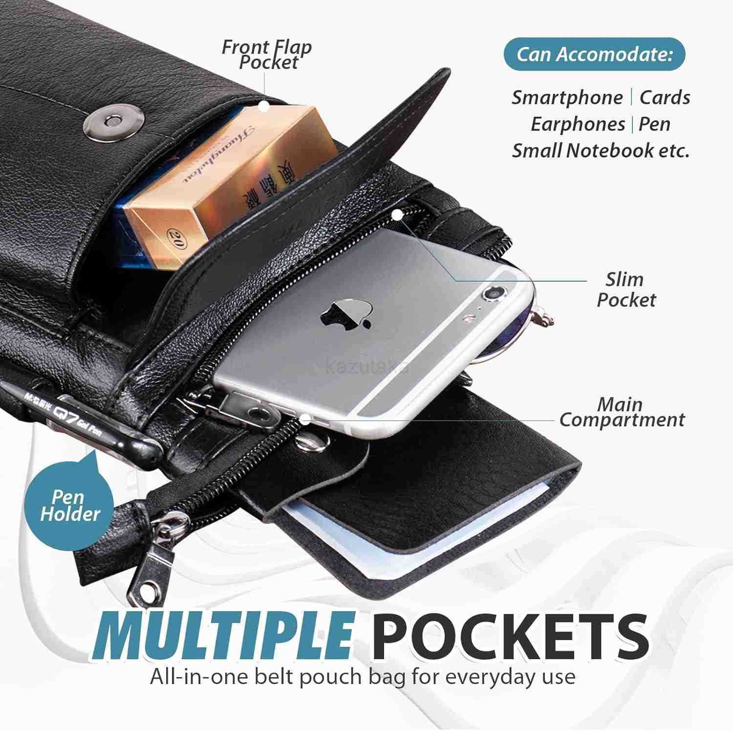 Genuine Leather Small Crossbody Purse for Men Women Travel Passport Wallet Cell Phone Shoulder Holster Belt Pouch Messenger Bag Z250910