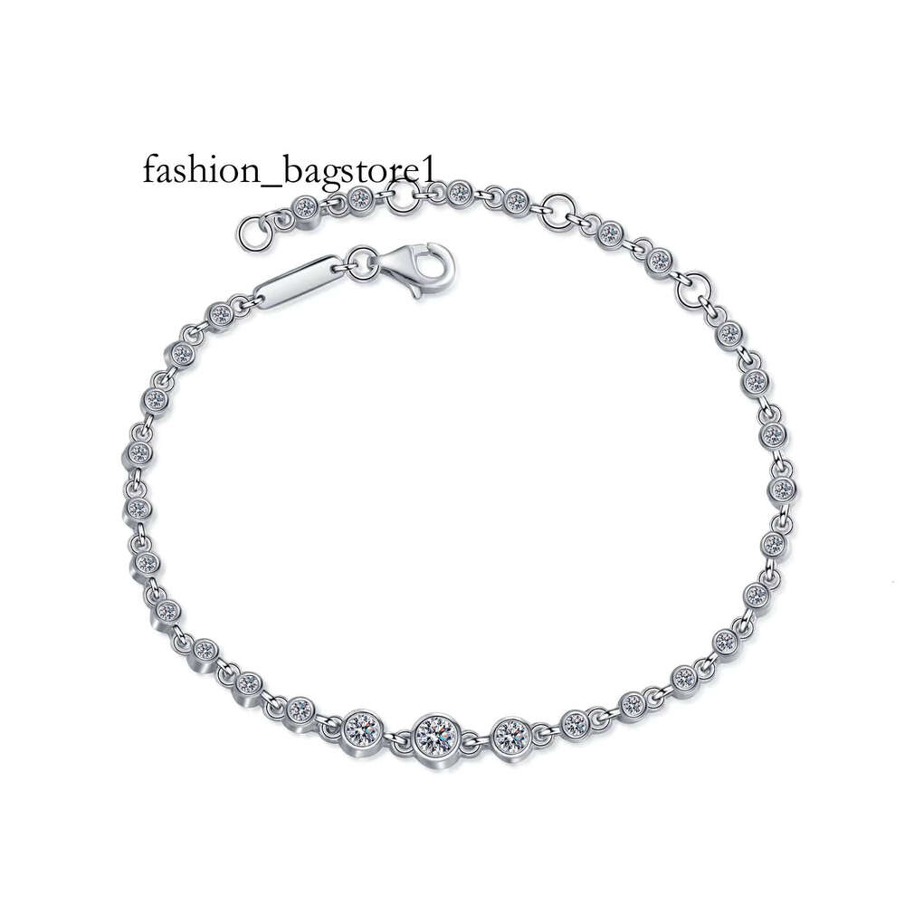 S Exquisite and High-end Minimalist Personality champagne Gold Moissanite Versatile Bracelet