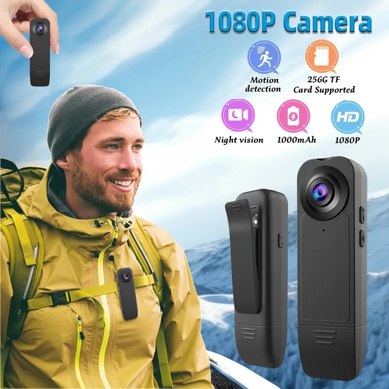 Mini Body Camera 1080P Police Body Camera,Body Worn Cam,Premium Portable,Wearable Patrol Video Recording Camcorder For Work Records,Guard