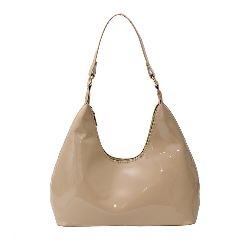 Cross Border New Niche Texture Designer Bag Free Shipping Patent Leather Wine Red Luxury Bag Underarm Bag Women S Fashion Single Shoulder Handbag Unde