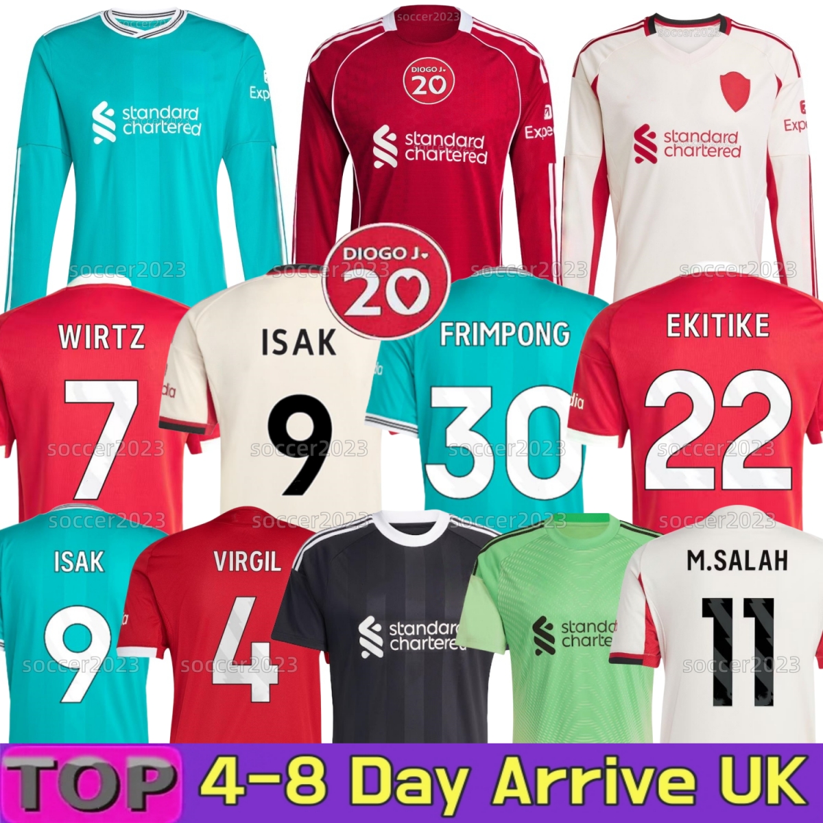 2025 2026 ISAK WIRTZ DIOGO J. soccer jersey 25 26 EKITIKE MAC ALLISTER Long football shirt GAKPO DIOGE JOTA goalkeepe SZOBOSZLAI A.BECKER men kids SALAH FRIMPONG Kerkez
