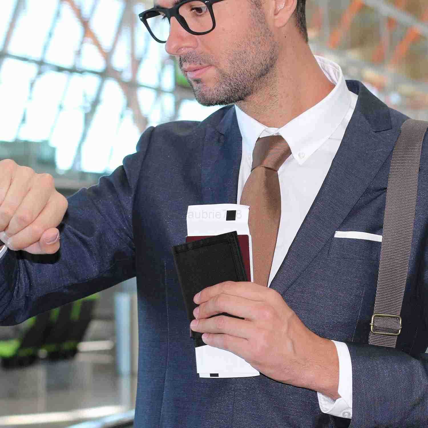 Mens Nylon Trifold RFID Wallet with ID Window Slim Security Wallet for Card Cash Holder Modern Fashion Stylish Wallet Gifts for Teen Boys and Men One 