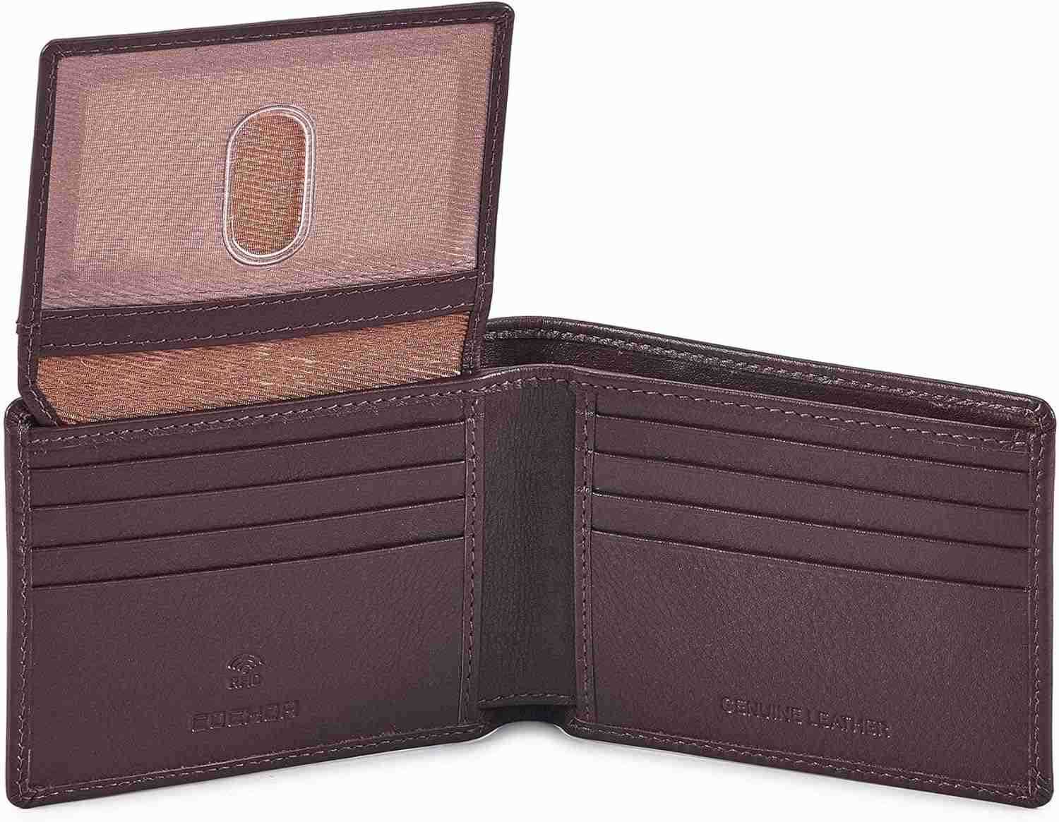 Bifold Wallet for Mens Real Genuine Slim Leather RFID Blocking 2 ID Windows Stylish Travel Gift Box DISTRESSED ESPRESSOZ250910