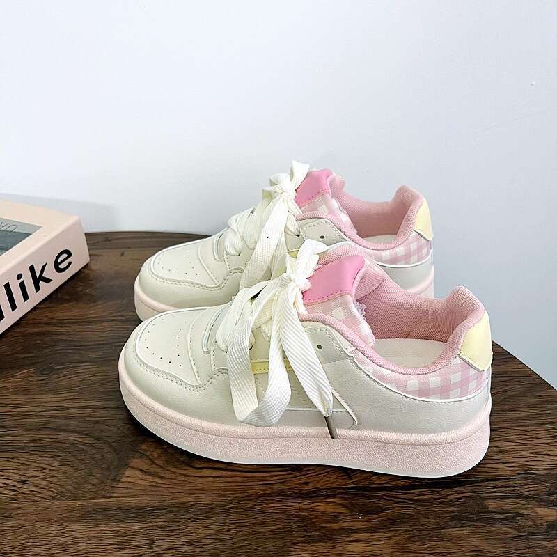 2025 Spring Summer New Women's Sneakers Ins Trend Versatile Niche Thick-Soled White Casual Sports Bread Shoes
