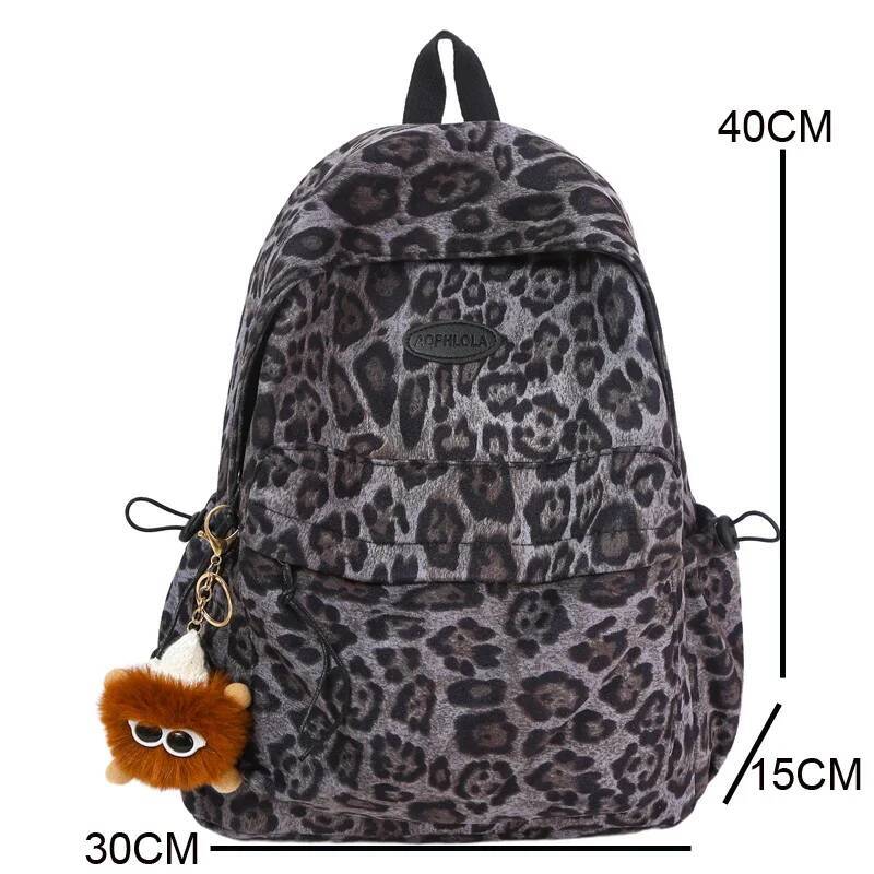 Travelling Bag Leopard Printing Woman Backpack School Book Bags for Teenage Girls Female College Students Lady Leisure BagPack high-quality