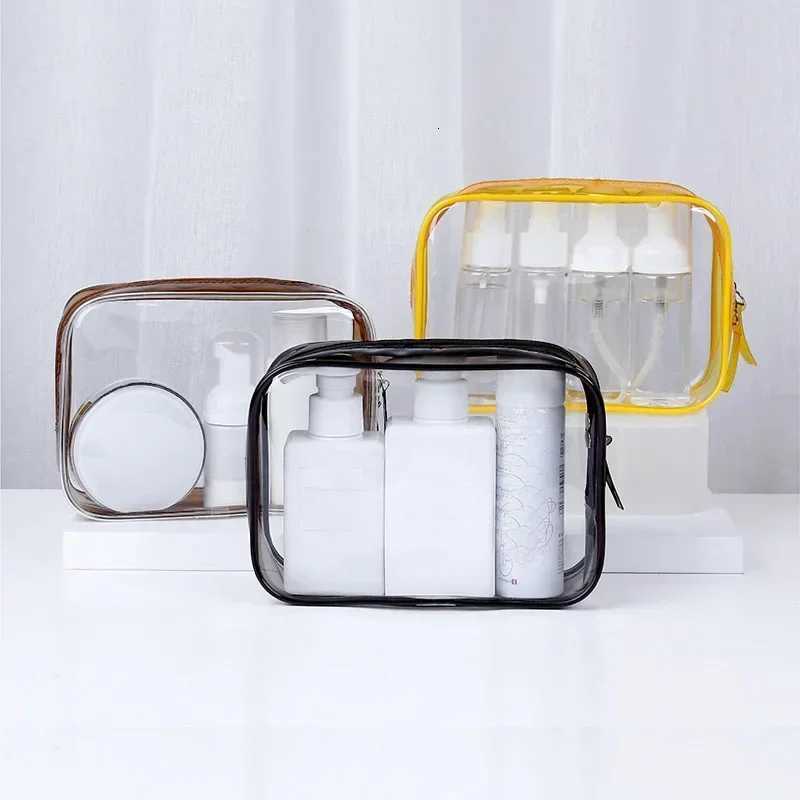 PVC Transparent Cosmetic Bag Men Women Zipper Clear Makeup Bags Beauty Case Travel Organizer Storage Bath Toiletry Wash BagXJ250910