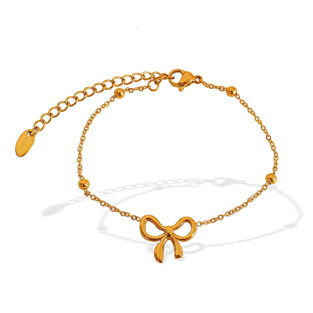 French Fashion Bowknot Titanium Steel Necklace for Women, Niche Design, Simple Versatile Bracelet, Light Luxury High-end Clavicle Chain