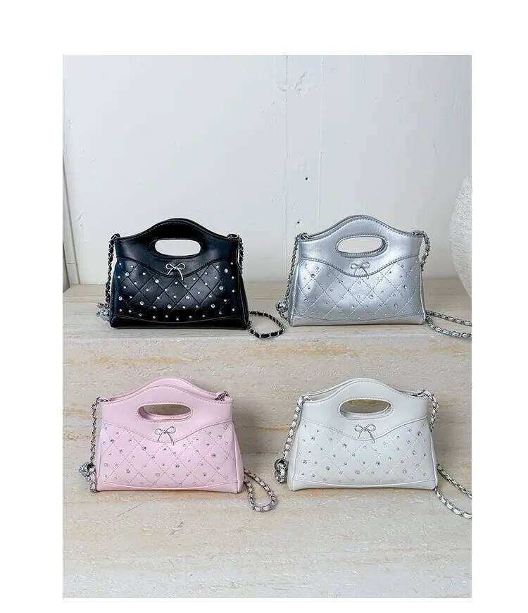 Hot Selling Rhombus Chain Women's New Summer Niche Design Dia-Encrusted Messenger Popular Portable Bucket Bag Designer Bags