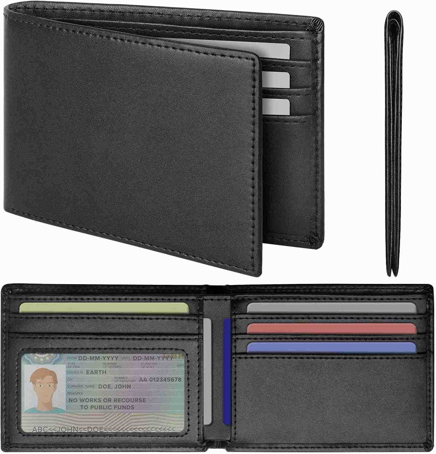Slim Mens Wallets Leather Rfid Blocking Bifold Wallets for Men With ID WindowZ250910