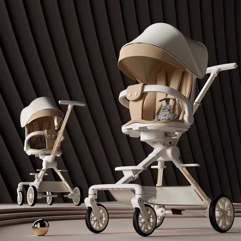 High Landscape Stroller Lightweight Folding Can Sit and Lie Down with Dinner Plate Oversized Storage Pocket Baby Stroller W250910