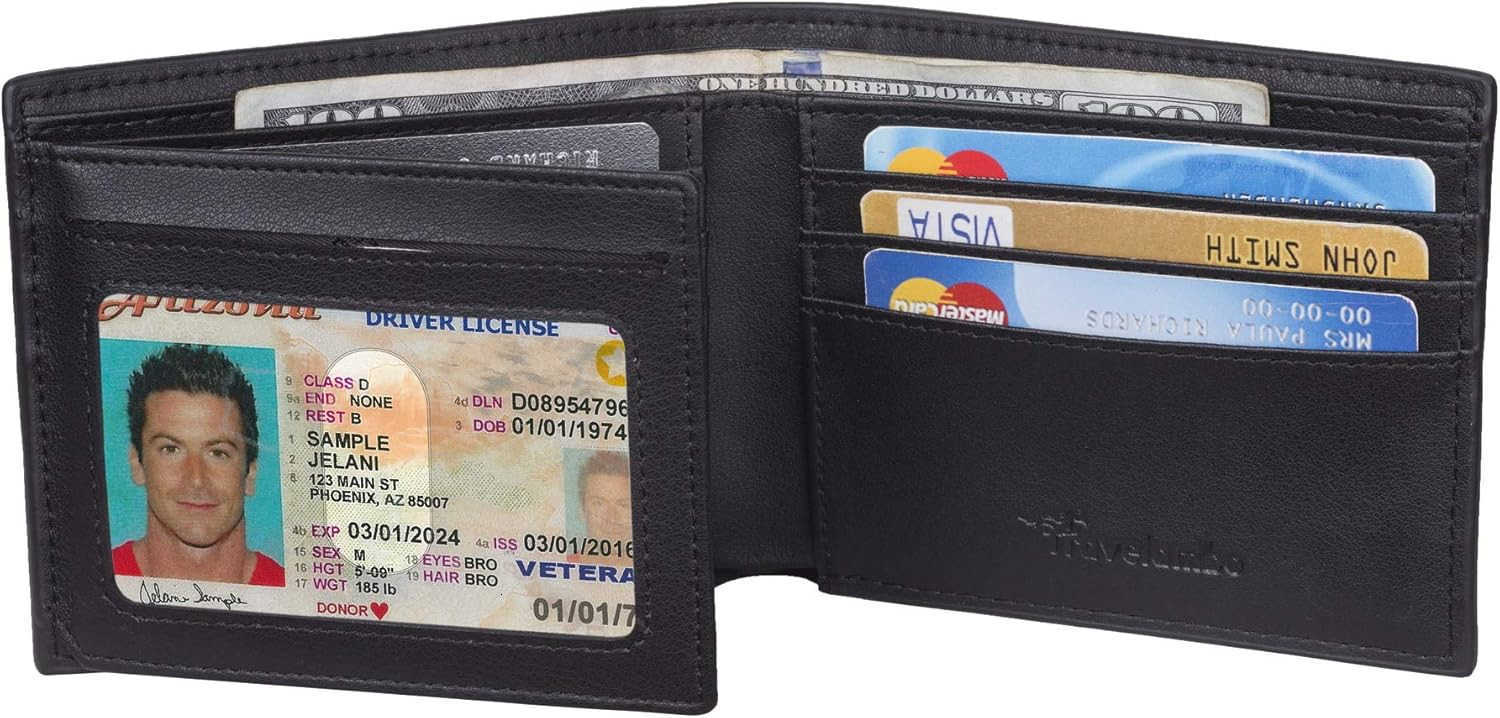 Wallet for Men Trifold RFID Blocking Mens Wallet 12 CARD Holder Minimalist Front Pocket Leather Slim Wallet with ID WindowZ250910